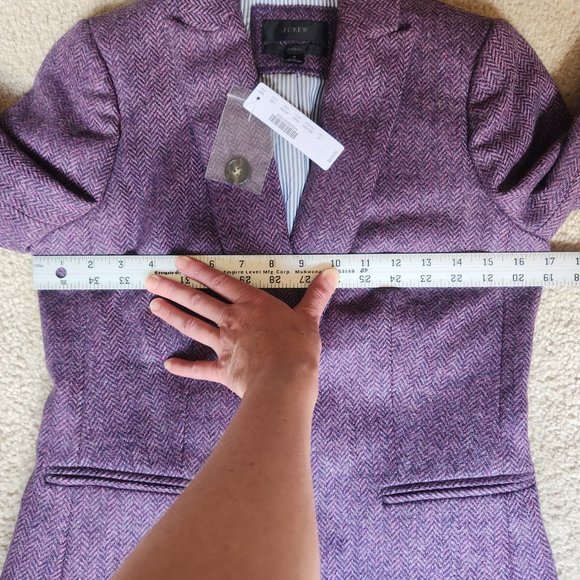 NWT J. Crew Parke Blazer in Purple Herringbone English Wool - Picture 7 of 12